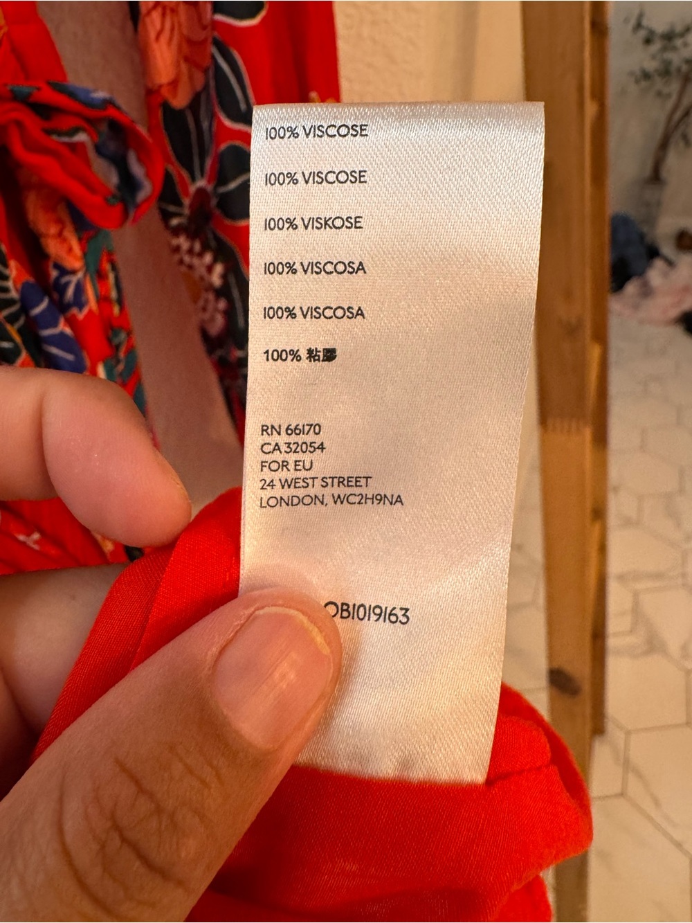 NWT Anthropologie Red Floral Wrap Midi Dress W/Tie Waist Long Sleeve Bohemian - Picture 10 of 13